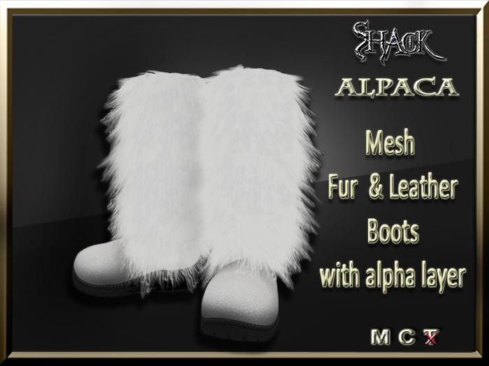 *Shack* Alpaca Boots White