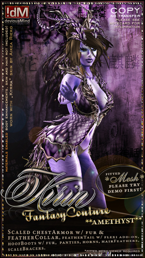 !dM deviousMind "Madame Kirin" **AMETHYST** Fantasy Couture