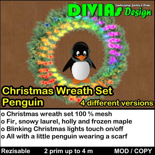 Christmas Wreath Penguin 