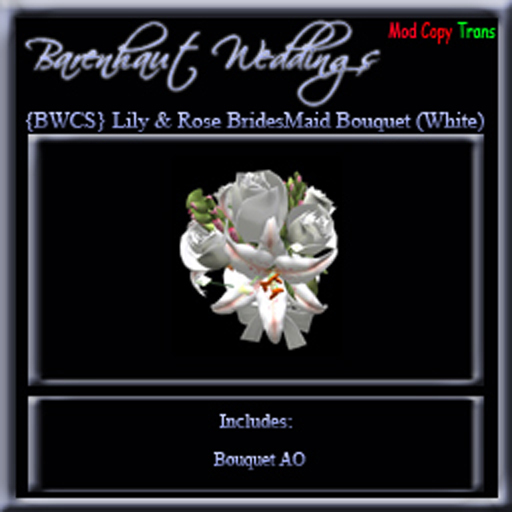 {BWCS} Rose & Lily Bridesmaid Bouquet - White