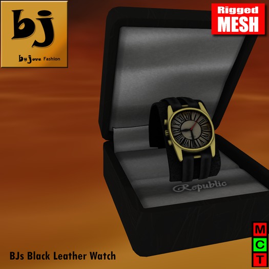 BJ's Black Leather Watch