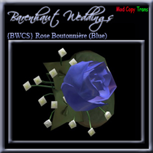 {BWCS} Rose Boutonniere - Blue