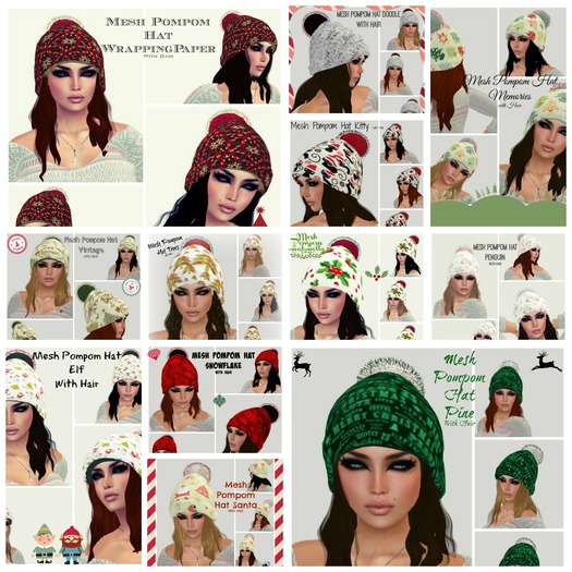 LightDesigns Pompom Hat Red Hair Fatpack