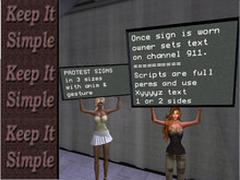 Protest Signs v1 in 3 sizes (full perms) w/ scripts, anim & gesture
