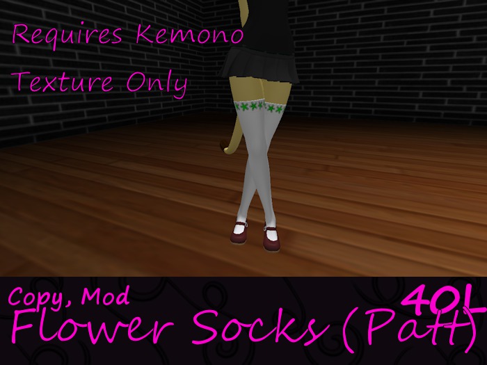 *TRIX* White Flower-Topped St Patty Kemono Stockings