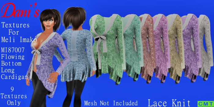 *Dani's* MI87007 Flowing Bottom Long Cardigan Lace Knit