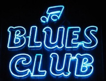 Flashing Neon Texture Blues Club Sign