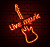 Flashing Neon Texture  Live Music Sign