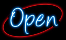 Flashing Neon Texture - OPEN - White Sign