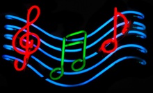 Neon (Flashing) Music Notes Sign