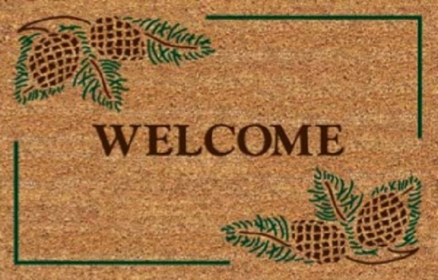 WELCOME pine Door mat