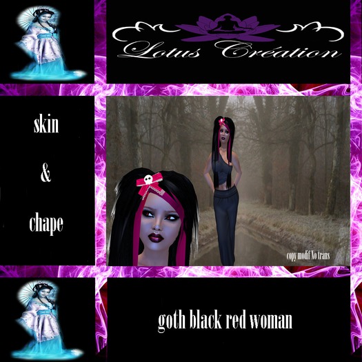 skin shape goth black red woman