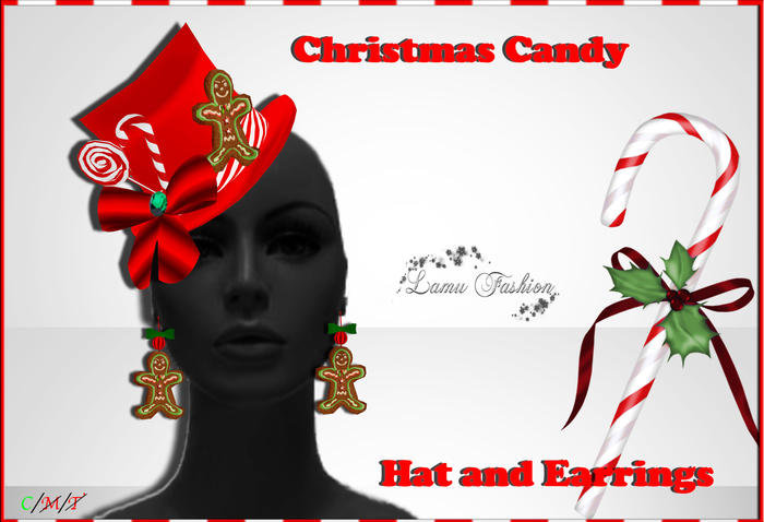 -Lamu Fashion-Christmas Candy HAT and EARRINGS !DISCOUNT!