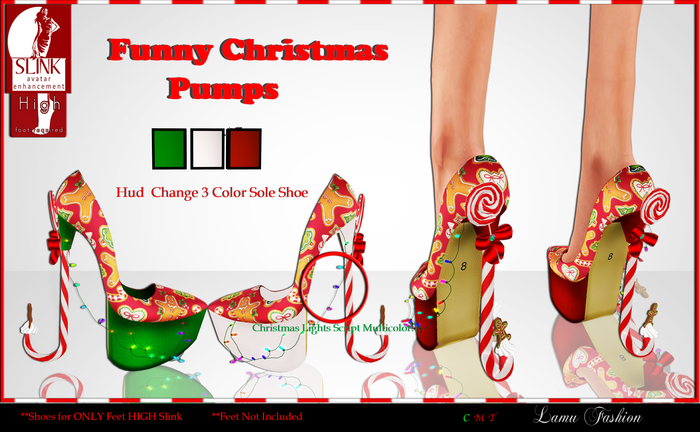 -Lamu Fashion-Funny Christmas Pumps (Only Slink feet High)  !DISCOUNT!