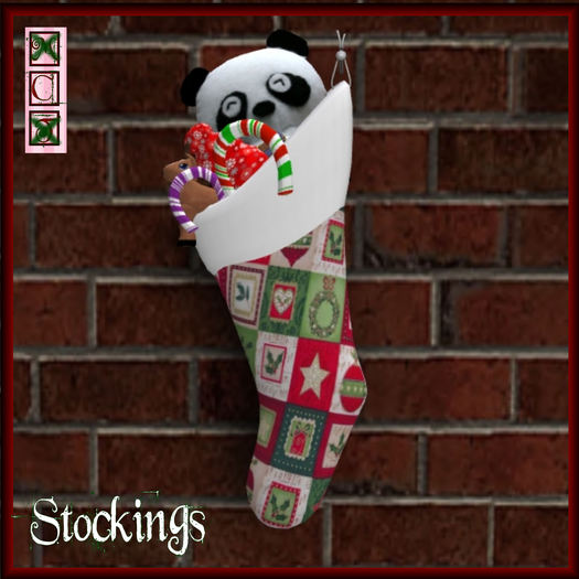 GPD Panda Stocking Green N Red