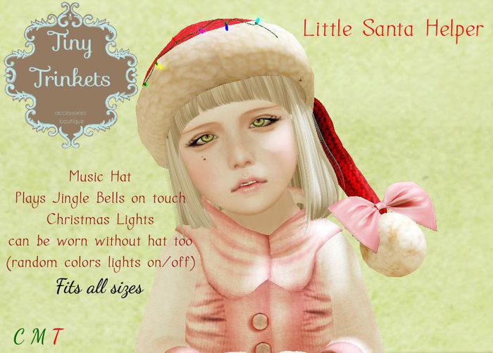 {T.T} Tiny Santa helper -Girl (Music Hat) ADD/wear ME TO UNPACK