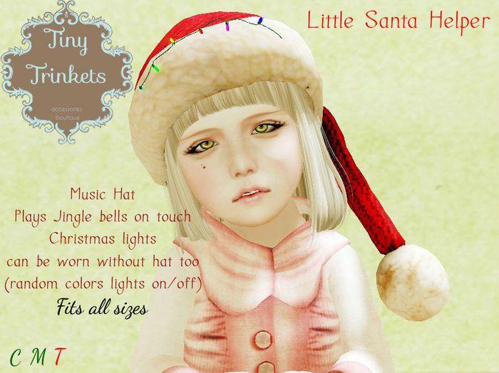 {T.T} Tiny Santa helper -Boy (Music Hat) ADD/wear ME TO UNPACK