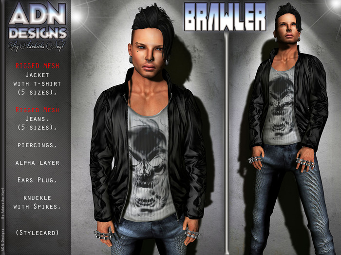 [ADN] BRAWLER DEMO MESH jacket MEsh Jeans .