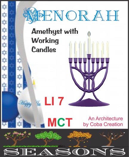 Mesh Menorah - Amethyst