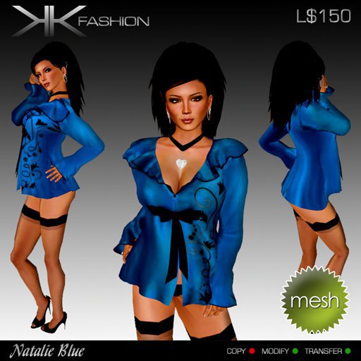 KKF - Natalie Night Robe - Blue
