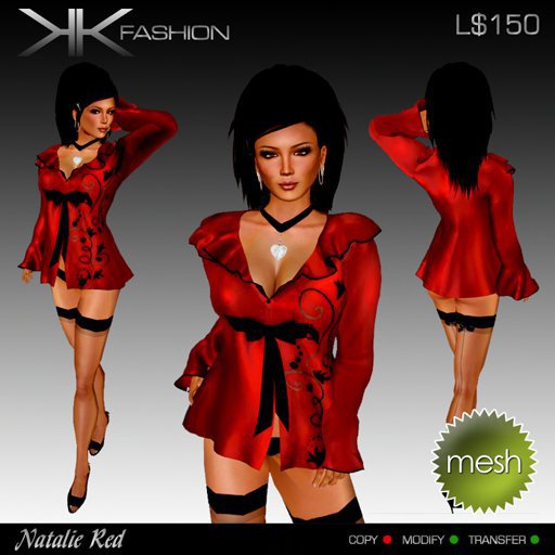 KKF - Natalie Night Robe - Red