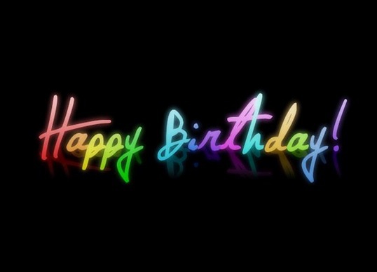 Neon (Flashing) Happy Birthday Sign