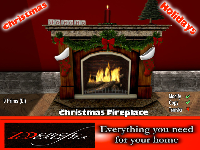 Dench Designs Wood/Marble Christmas Fireplace