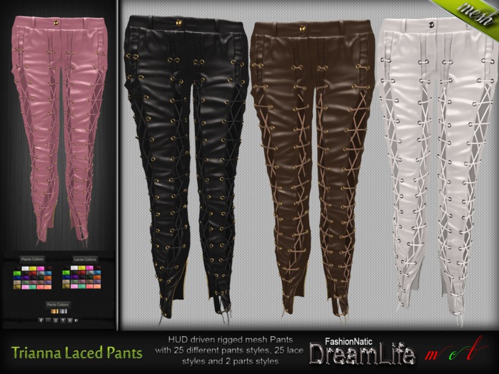 MESH Trianna Laced Pants * Rigged (HUD Driven) *DreamLife*
