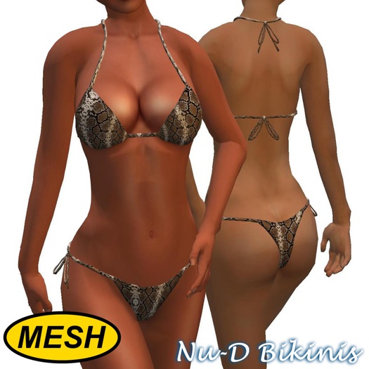 Nu-D Bikini: Mesh String Bikini Snake