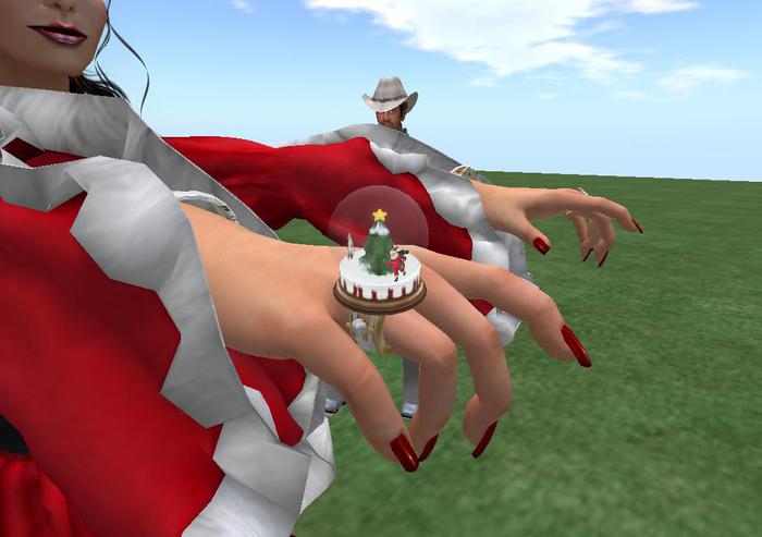 Christmas Snow Globe Ring with Animated Santa  ver 3