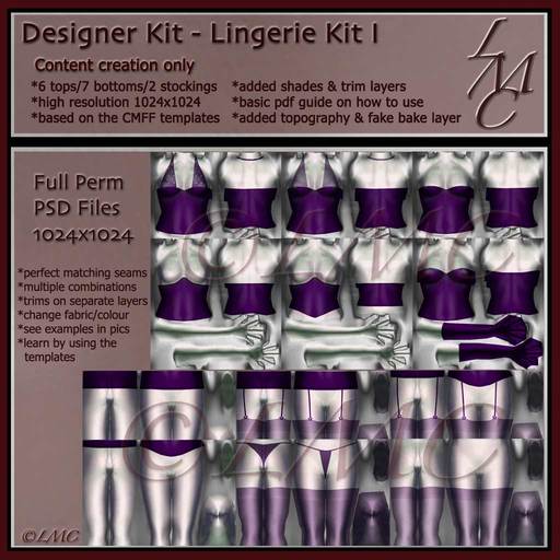 LMC Alpha Templates PSD Files - Lingerie Kit I