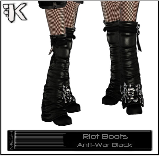 FK! - Riot Boots  - Anti-War Black 