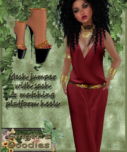 jumper with sash & matching platforms-pink( Hold&Click)