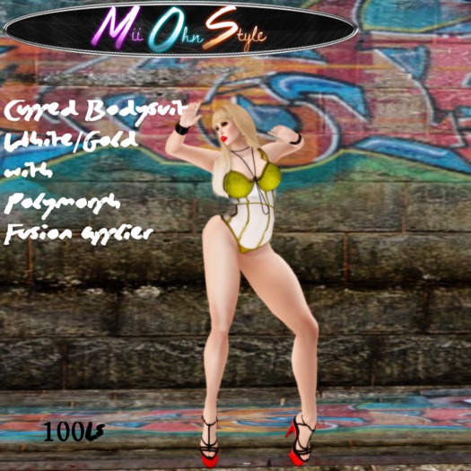 **MOS** Cupped Bodysuit White/Gold Fusion