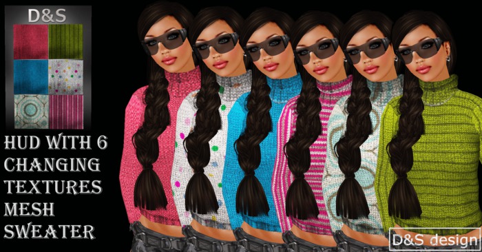 D&S design   promo* HUD WITH 6 CHANGING COLORS  MESH sweater