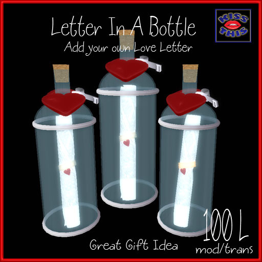 <Kiss This!> Letter In A Bottle  *boxed*