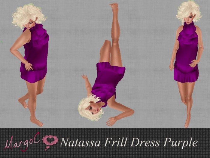 Natassa Frill Dress Purple - MargoC