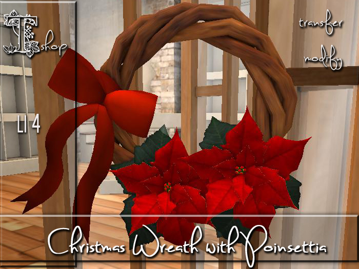 Christmas Wreath with Poinsettia MT