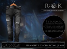 R:O:K STORE GRUNGE JEANS FADED BLACK*
