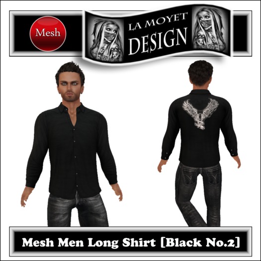 ~LM~Mesh Men Long Shirt [Black No.2]