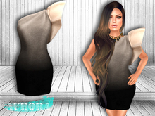 AURORA - Ruffle Shoulder Dress - Bone Ombre