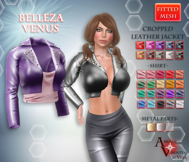 Absolut Vendetta -Cropped Leather Jacket *BELLEZA