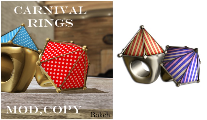 Carnival Ring 'silver-stripes' (mesh) - Bokeh