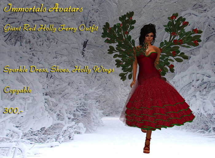 IMMORTALS GIANT RED HOLLY DRESS