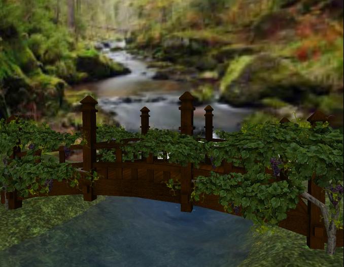 Grape Vine Bridge 11 Prim w/Mesh