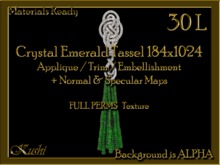 CrystalEmeraldTassel 184x1024 Applique / Embellishment / Trim with Alpha Full Perms Materials Ready