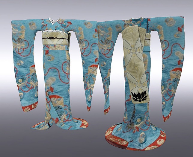 dry blue kimono