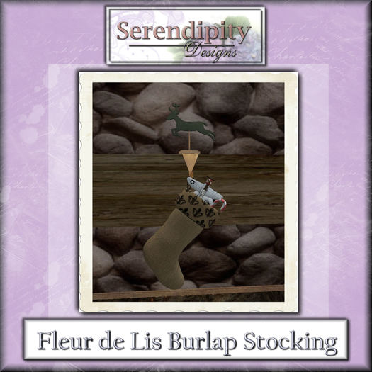 Serendipity Designs - Christmas Stocking -  Fleur de Lis