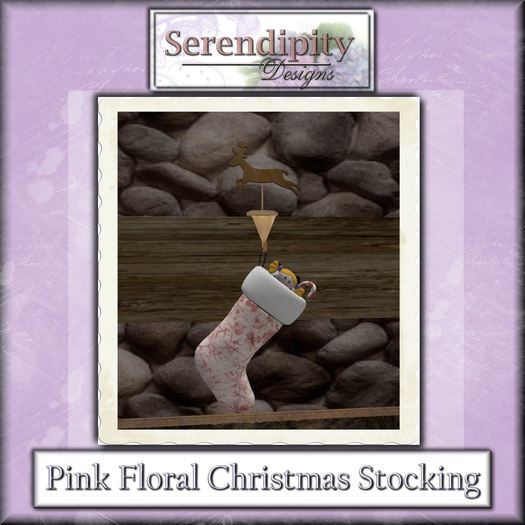 Serendipity Designs - Christmas Stocking - Pink Floral