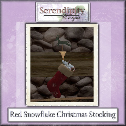 Serendipity Designs - Christmas Stocking - Red Snowflake Burlap